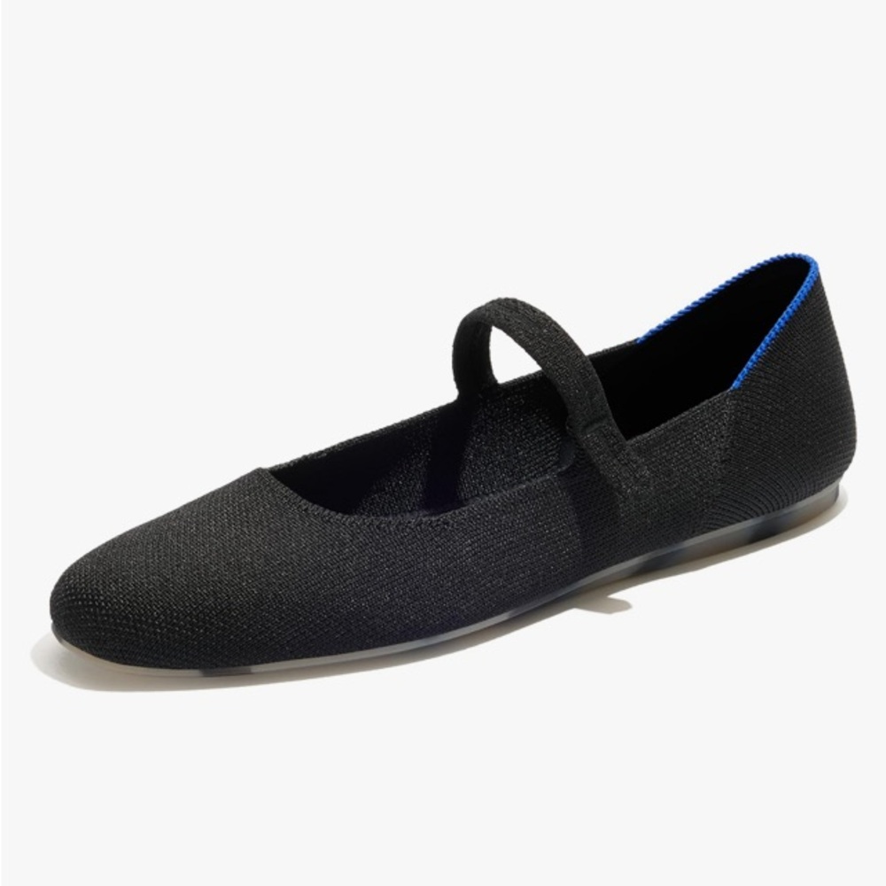Rothy's The Square Mary Jane Flat Shoes in Black 8.5 Capsule Elevated Basic